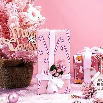 LeZakaa Reversible Christmas Wrapping Paper Roll - Elegant Designs