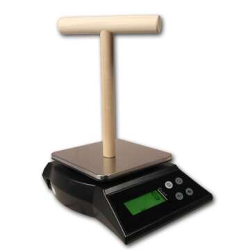 ZIEIS Digital Bird Scale | A42SS-NMTP | Wooden T Perch | Suction Cup | 1.0 Gram or 0.05 Ounce Accuracy | 2000 Gram or 70 Ounce Capacity | Stainless Steel Platform
