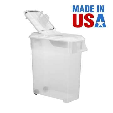 Buddeez 80-Quart Roll-Away Pet and Large Animal Food Dispenser with Scoop