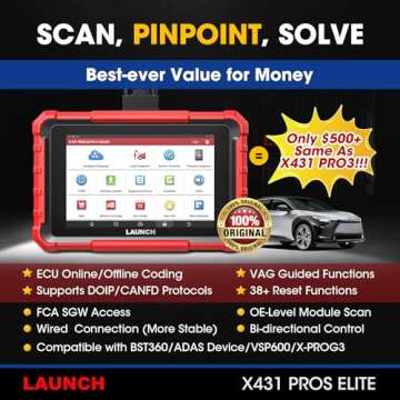 LAUNCH X431 PROS Elite 2025 New Bidirectional Scan Tool, 38+ Services, ECU Coding, All-in-One Full S...