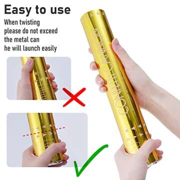 Yeunmu Gold Confetti Cannons - 12 Inch Party Poppers