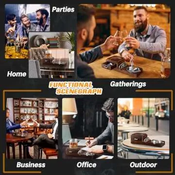 Grovind Cigar Ashtrays - Elegant Whiskey Glass Tray Set