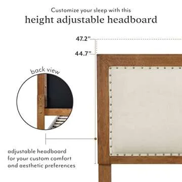 DG Casa Gabriel Queen Upholstered Platform Bed Frame Modern Design