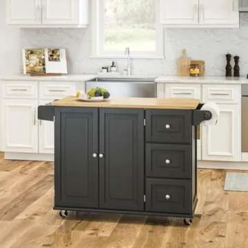 Homestyles Dolly Madison Kitchen Cart with Drop Leaf