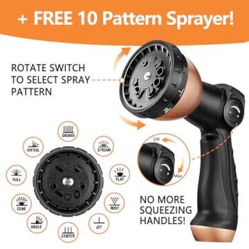 100 FT Expandable Garden Hose - Lightweight & Durable