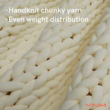 YnM Velvet Weighted Blanket - Handmade Cozy Comfort with Breathable Design