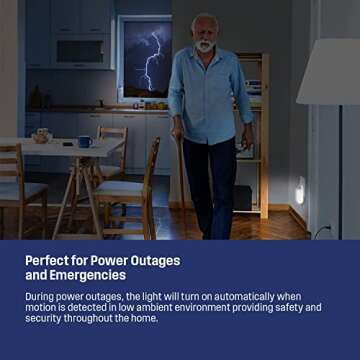 Westinghouse 3-Pack 4-in-1 Power Failure Night Light - Motion and Light Sensing Rechargeable Emergency LED Flashlight, Plug-in Power Outage Light, Great for Emergency Preparedness and Survival Kits