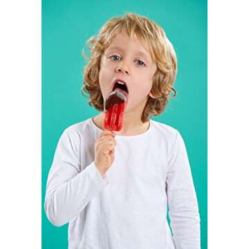 Lékué Set of 4 Stackable Popsicle Molds + Sticks & Lids | Homemade Freezer Ice Pops & Frozen Snacks | Flexible Platinum Silicone for Easy Fill & Unmold | Reusable & Dishwasher Safe| Multicolor