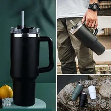 ALINK 8 Pack Glass Straws for Stanley Tumbler Accessory