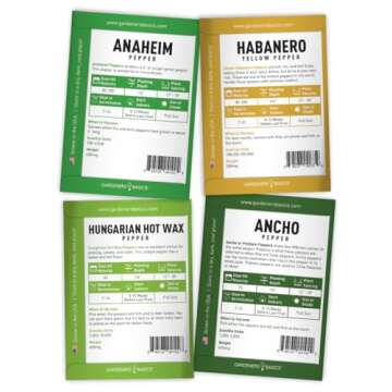 Pepper Seeds for Planting 8 Varieties Non-GMO Heirloom Pack