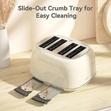 Retro 4 Slice Toaster with 6 Settings and Wide Slots