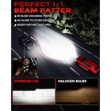 ZONBEAM 2025 Upgrade H11 Bulbs 24000lm 800% Brightness