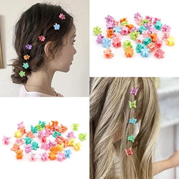 SuPoo 80 Pcs Colorful Mini Hair Clips for Kids and Adults
