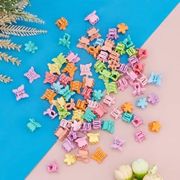 SuPoo 80 Pcs Colorful Mini Hair Clips for Kids and Adults