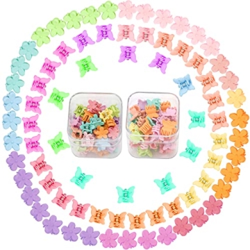 SuPoo 80 Pcs Colorful Mini Hair Clips for Kids and Adults