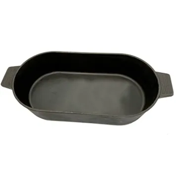Bayou Classic 7477 6-qt Cast Iron Oval Fryer with Griddle Lid