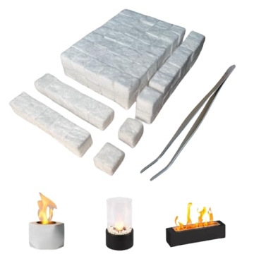 MAFERLIY 96 Pcs Small Ceramic Wool Wick for Tabletop Fire Pit, Suitable for Ethanol Fireplace Fuel?...