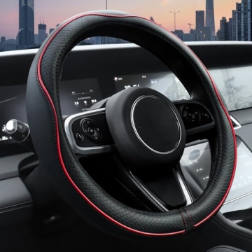 Ouzorp Car Steering Wheel Cover, Microfiber Leather Steering Wheel Covers with Anti-Slip Lining, Uni...