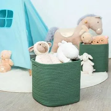 Stylish 11x11 Woven Storage Bins for Home Organization