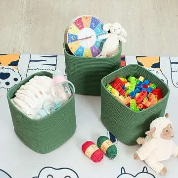 Stylish 11x11 Woven Storage Bins for Home Organization