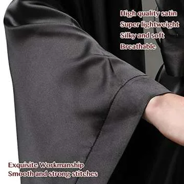 BATHGOWN Women's Silk Kimono Long Robe Satin Bridesmaid Wedding Sleepwear Beach Blouses Bikini Cover Up Plus Size