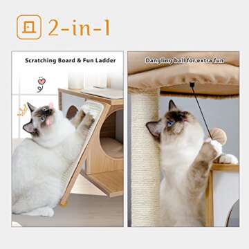 PAWZ Road 35-Inch Cat Tree with Double Condos and Perch