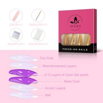 Metal Coffin Fake Nails Extra Long Gold Yellow Chrome Reflective False Press On Nails Mirror Punk Rock Acrylic Nails Full Cover Fingernails Decorations 24pcs