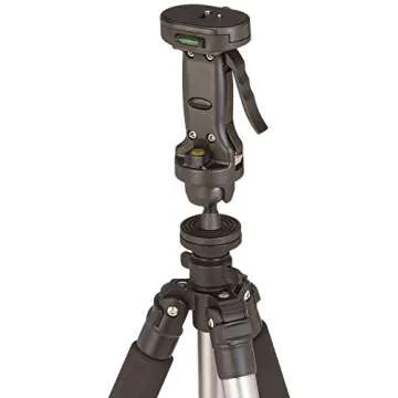 Amazon Basics Pistol Grip Camera Travel Tripod with Bag - 34.4-72.6 Inches, Silver and Black