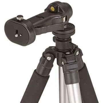 Amazon Basics Pistol Grip Camera Travel Tripod with Bag - 34.4-72.6 Inches, Silver and Black
