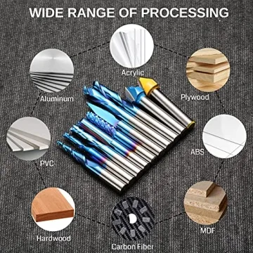 Genmitsu CNC Router Bit Set 1/4" Shank with Nano Coating