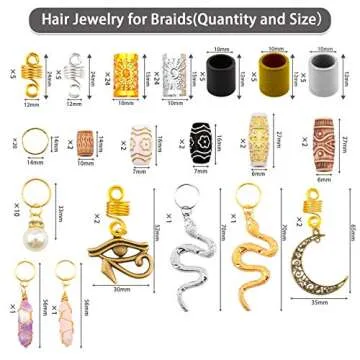 Messen 121Pcs Dreadlocks Jewelry - Elegant Hair Accessories for Braids