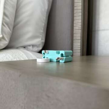 CordBrick Weighted Cord Holder for Nightstand - Phone Charger Cable Management for Travel, Phone Accessory, Stocking Stuffers for Adults - Multipurpose Gift for Home, Office, Silicone (Aqua)