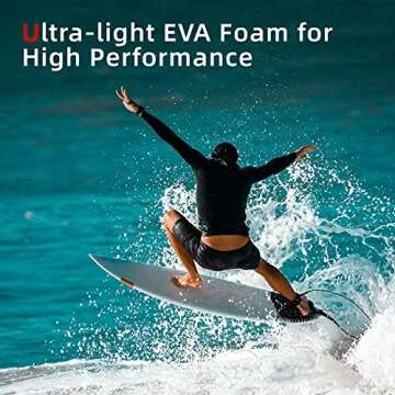 Abahub 3 Piece EVA Surfboard Deck Traction Pads with Kicker for Stomp Skimboards, Surf Boards, Funboard, Fish Board, Black