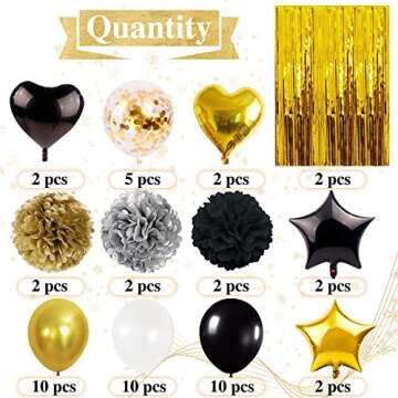 Joy Bang Happy New Year Decorations 78PCS Party Supplies