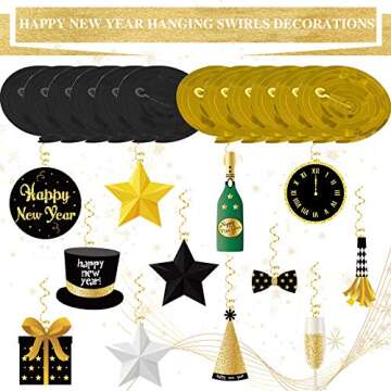 Joy Bang Happy New Year Decorations 78PCS Party Supplies