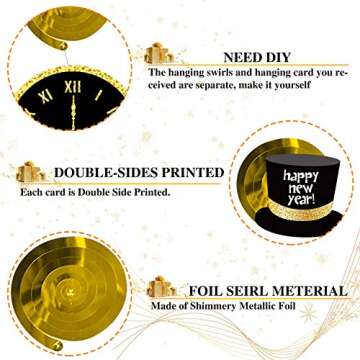 Joy Bang Happy New Year Decorations 78PCS Party Supplies