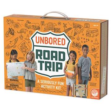 MindWare Unbored Activity Kits: Road Trip Survival Kit - Family Road Trip Activities Box with Games, Maps, Recipes, & Tools