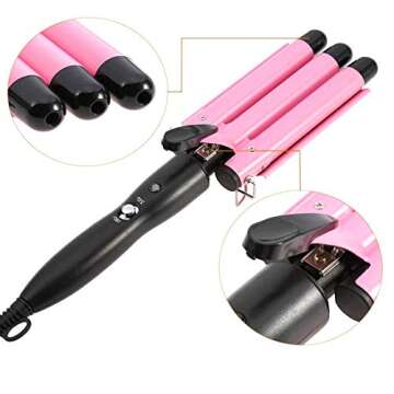 Hair Curling Iron 1 inch 3 Barrel Hair Crimper Ceramic Two Gear Temperature Control Hair Waving Styling Tools