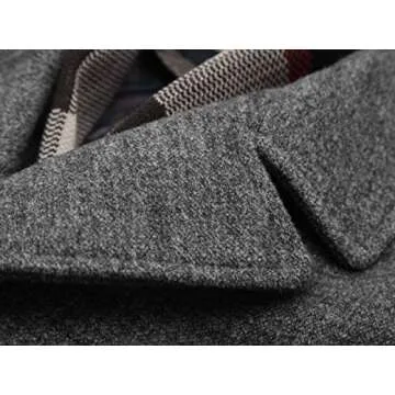 FASHINTY Men's Classic Wool Coat Jacket - Comfortable Fit