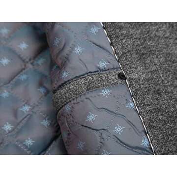 FASHINTY Men's Classical Style Turndown Collar Warm Wool Coat Jacket #265 (Gray, Regular fit - L)