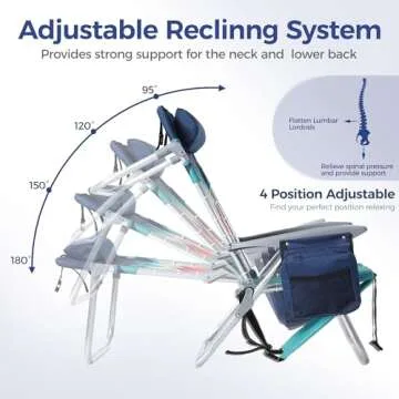 ALPHA CAMP Beach Chairs Set 2 with Cooler Bag & Straps