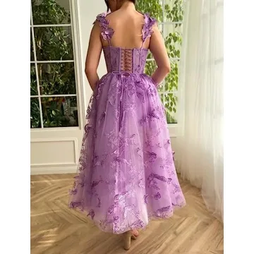 Elegant JNXIANGW 3D Butterflies Tulle Prom Dress