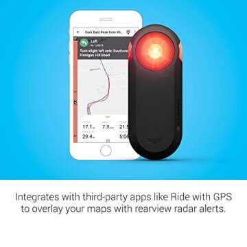 Garmin 010-02376-00 Varia RTL515, Cycling Rearview Radar with Tail Light, Visual and Audible Alerts for Vehicles Up to 153 Yards Away