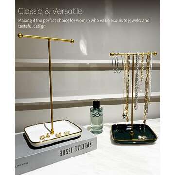 VROOMIUM Elegant Ceramic Necklace Holder for Jewelry