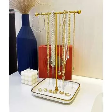 VROOMIUM Elegant Ceramic Necklace Holder for Jewelry