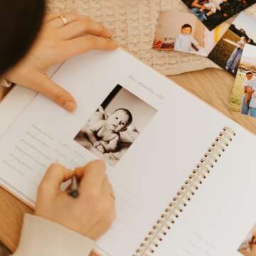 Keepsake Baby Memory Book for Boys and Girls – Timeless First 5 Year Baby Book – Neutral Journal Scrapbook or Photo Album - Record a Milestone for Every Event from Birth to Age 5