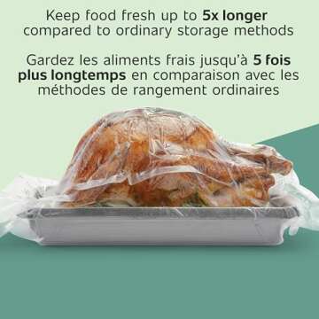 FoodSaver x 16' Expandable Heat-Seal Food Preservation, Freezer Sous Vide Bags, 11" Rolls, Clear