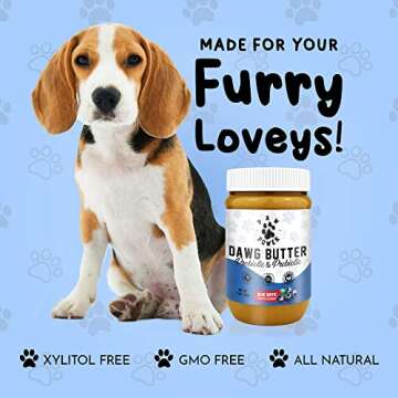 Dawg Butter, All Natural Peanut Butter Dog Treats, Dog Peanut Butter Blue Biotic, Peanut Dog Treat P...