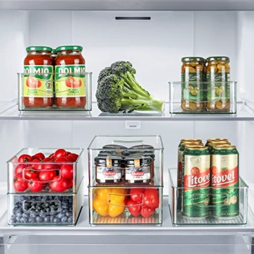 Stackable Clear Plastic Storage Bins for Kitchen Pantry Organization