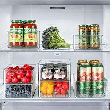 Stackable Clear Plastic Storage Bins for Kitchen Pantry Organization